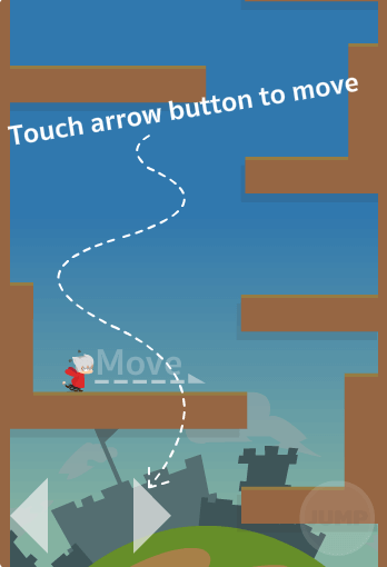 Touch button arrow to move
